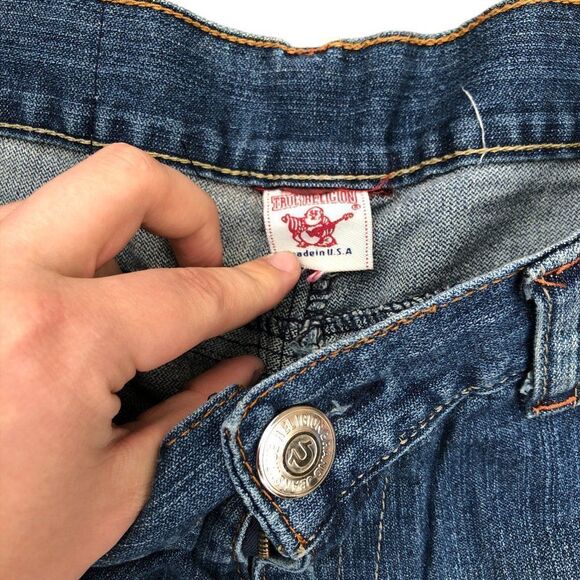 True Religion Jeans Size 38 JOEY BIG T Snakeskin Blue - Picture 5 of 12